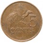 5 центов Тринидад и Тобаго 1976-2016 Райская птица