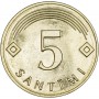 Монета 5 сантимов 1992-2013 Латвия