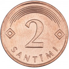 2 сантима 1992-2013 Латвия