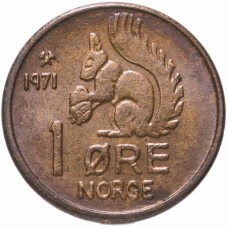 1 эре Норвегия 1958-1972