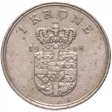 1 крона 1960-1972  Дания  (Корь Фредерик IX)