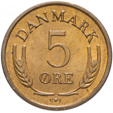 5 эре 1960-1972 Дания (DANMARK)