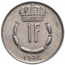 1 франк Люксембург 1965-1984 -  Великий герцог Жан