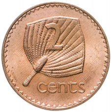 2 цента Фиджи 1969-2008  Веерная пальма