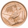 1 цент Каймановы острова 1972-1986 Кайманский сизый дрозд