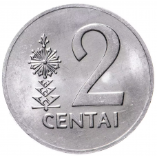 2 цента  Литва 1991
