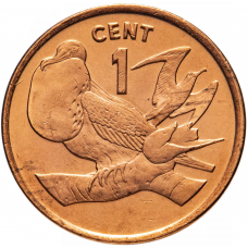 1 цент Кирибати 1992 Птица "Рождественский фрегат"