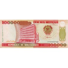 Мозамбик 100000 метикал 1993 UNC (Pick 139)