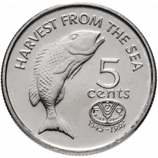 5 центов Фиджи 1995 50 лет ФАО
