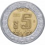 5 песо Мексика 1997-2019