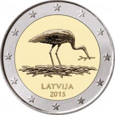 2 Евро 2015 Латвия - Природа в опасности, Чёрный аист