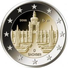 2 Евро 2016 Германия(D) UNC.11-я монета серии «Федеральные земли Германии»: