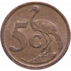 5 центов ЮАР 2000-2011 Африканская красавка (Райский журавль)