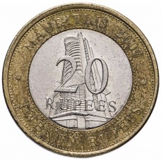 20 рупия Маврикий 2007 40 лет Банку Маврикия