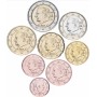 Набор евро монет Бельгия 2011-2015, 8 штук UNC