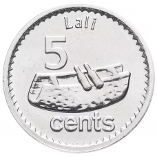 5 центов Фиджи 2012-2014 "Рыба кролик / Фиджийский барабан лали"