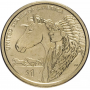 1 доллар 2012 - Торговые пути 17 века Индеец с лошадью США Индианка Сакагавея №4