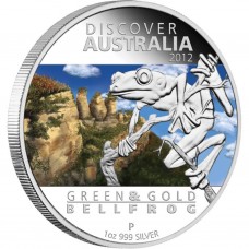 Австралия 1 доллар 2012 Открой Австралию, Лягушка, серебро, цветное покрытие