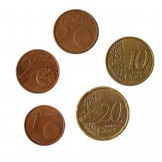 Набор из 5-ти монет евроцентов Латвия 2014, XF