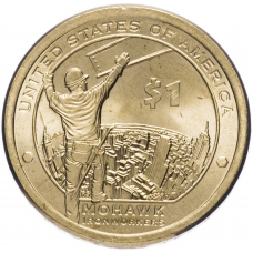 1 доллар 2015 - Коренные Американцы - Рабочие Мохоки США Индианка Сакагавея №7