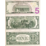 Набор банкнот США 2017 года, 1,2,5 долларов, UNC пресс