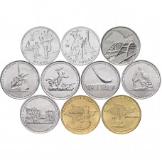 Набор монет "Крым" (10 штук) Россия 2014-2019 года