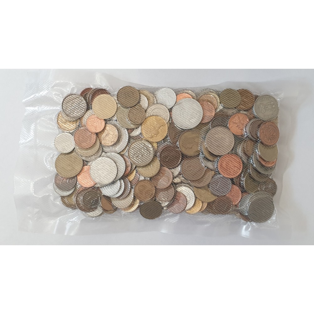 Монеты Мира, микс, 1 кг, запаянный пакет, иностранные монеты на вес, 1 килограмм