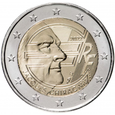  2 евро 2022 Франция - "Жак Ширак" UNC