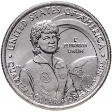 25 центов США 2022 - Доктор Салли Райд с новым типом портрета Дж.Вашингтона