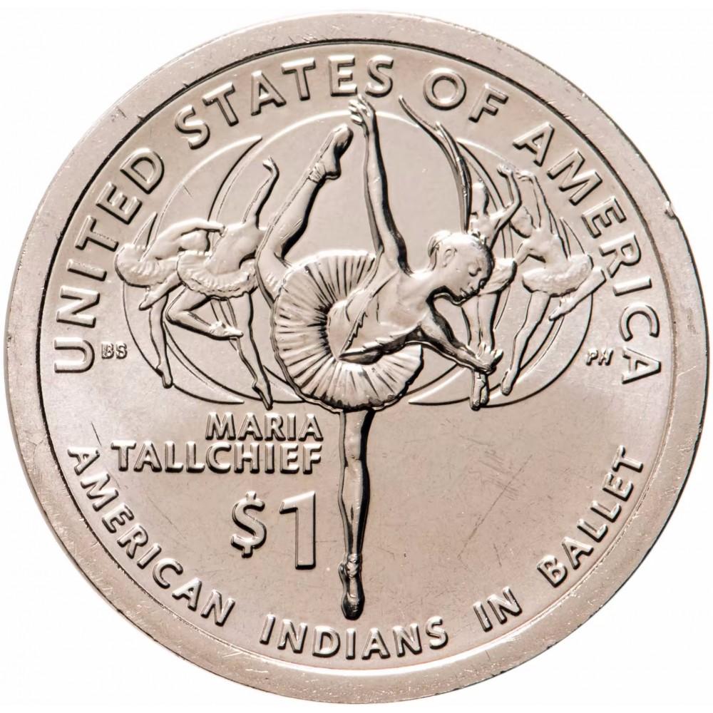 1 доллар 2023 США, "Коренные Американцы - Мария Толчиф и американские индейцы в балете"