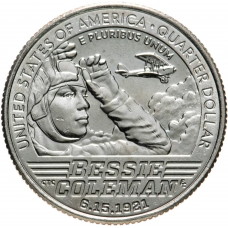 25 центов США 2023 - Летчица Бесси Колман, Американские женщины, (№6)