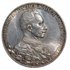 3 марки 1913 года Германская Империя (Пруссия), Вильгельм II, Серебро 900