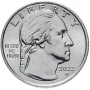 25 центов США 2022 - Майя Анжелу с новым типом портрета Дж.Вашингтона, двор D-Денвер, Американские женщины (№1)