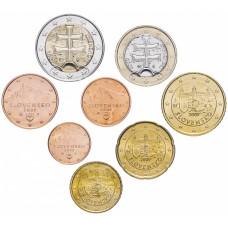 Набор евро монет Словакия 2009, 8 штук, UNC