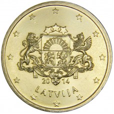 50 евро центов Латвия 2014 UNC