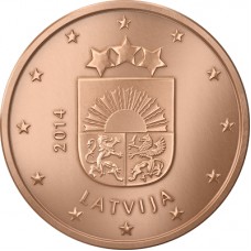 1 евроцент Латвия 2014 XF+/aUNC
