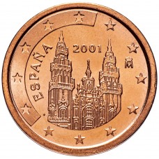 2 евро цента Испания 2001