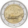  2 евро 2020 Эстония, 200 лет открытия Антарктиды (корабль, парусник) UNC