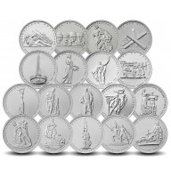Набор монет 70 Лет Победы в ВОВ - 5 рублей 2014 года - 18 монет