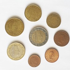 Набор евро монет Люксембург случайный год, 8 штук