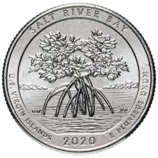 25 центов США 2020 Виргинские острова, Бухта Соленой Реки, 53-й парк