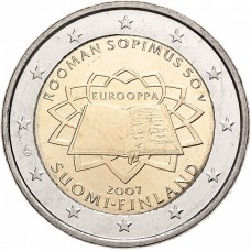 2 Евро 2007 Финляндия aUNC.Римский договор