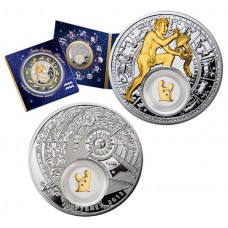 20 рублей 2013 Водолей - Беларусь - Знаки Зодиака. Серебро и золото.