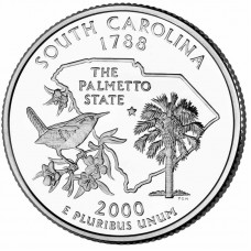 25 центов США 2000 Южная Каролина, штаты