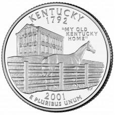 25 центов США 2001 Кентукки, штаты
