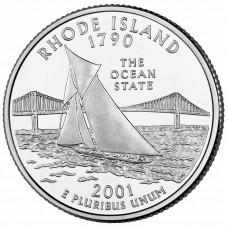 25 центов США 2001 Род-Айленд, штаты