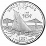 25 центов США 2001 Род-Айленд, штаты