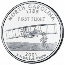 25 центов США 2001 Северная Каролина, штаты