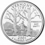 25 центов США 2001 Вермонт, штаты