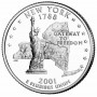 25 центов США 2001 Нью-Йорк, штаты